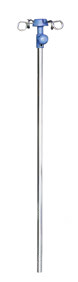 Separate IV pole with upper hooks and a blue-colored fitting