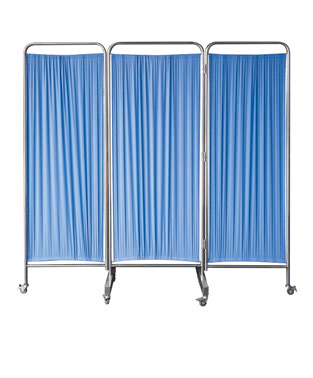 Three-Panel Stainless Steel Hospital Privacy Screen