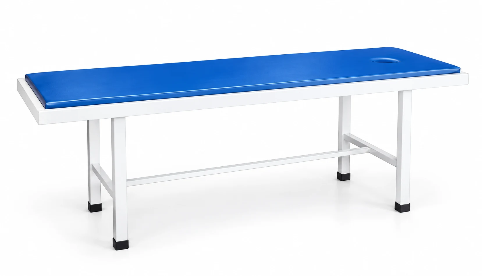 YC-F01 Steel Massage Examination Table — Face Opening In A Flat Blue Surface