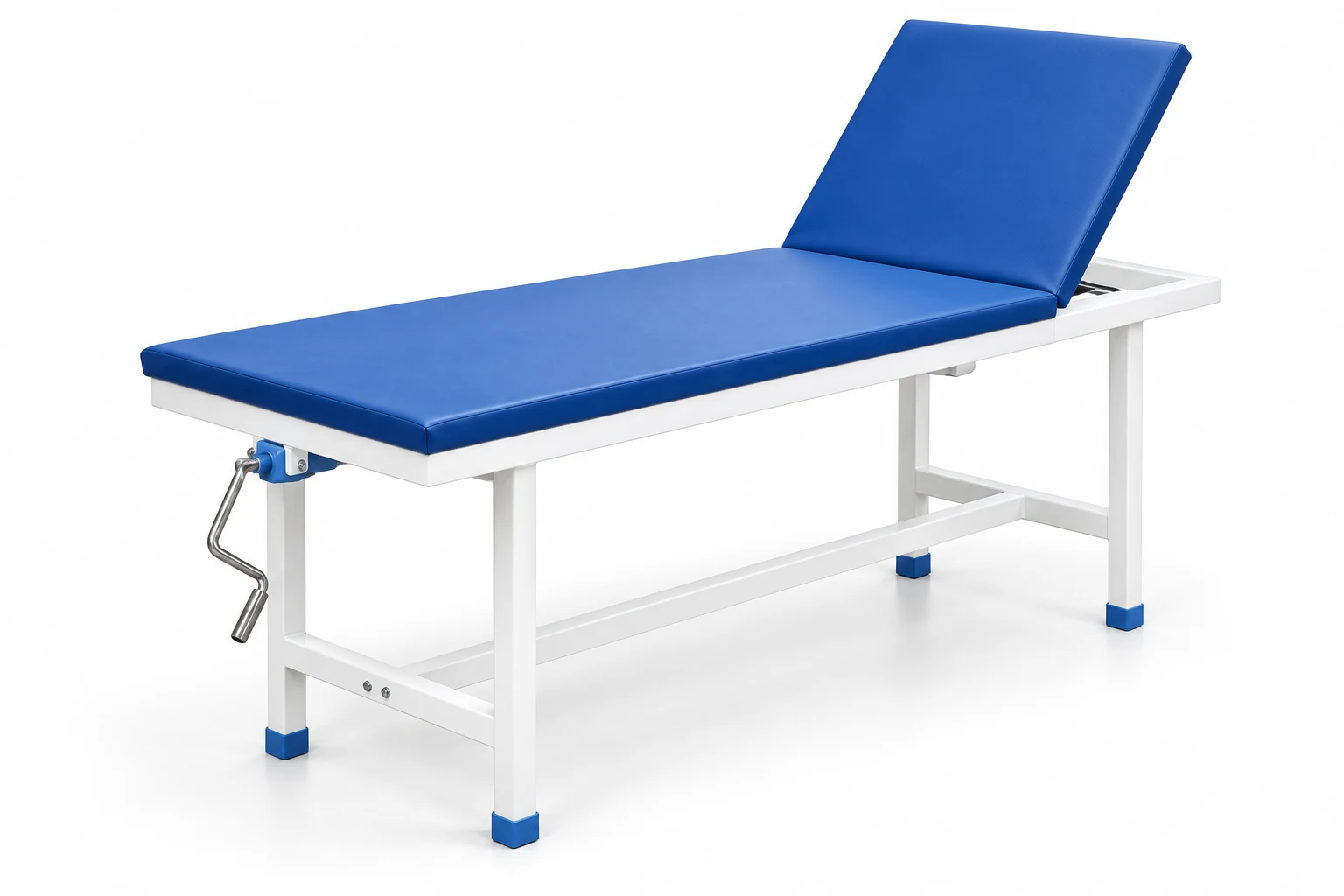 YC-F05 Backrest-Adjustable Examination Table — A Raised Backrest With Hand-Crank Adjustment