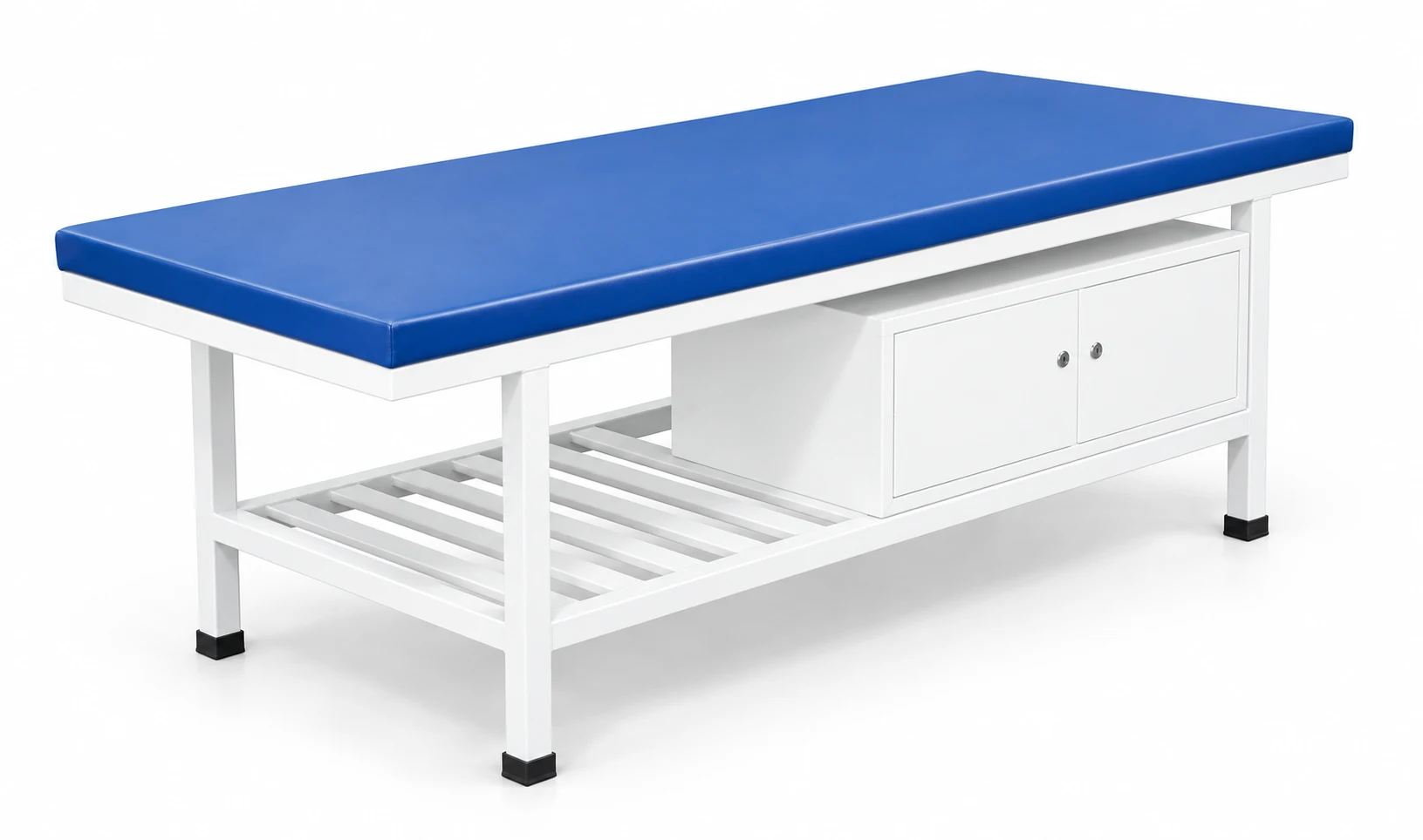 YC-F06 Examination Table With Cabinet Storage — A Cabinet And Lower Shelf Beneath The Platform