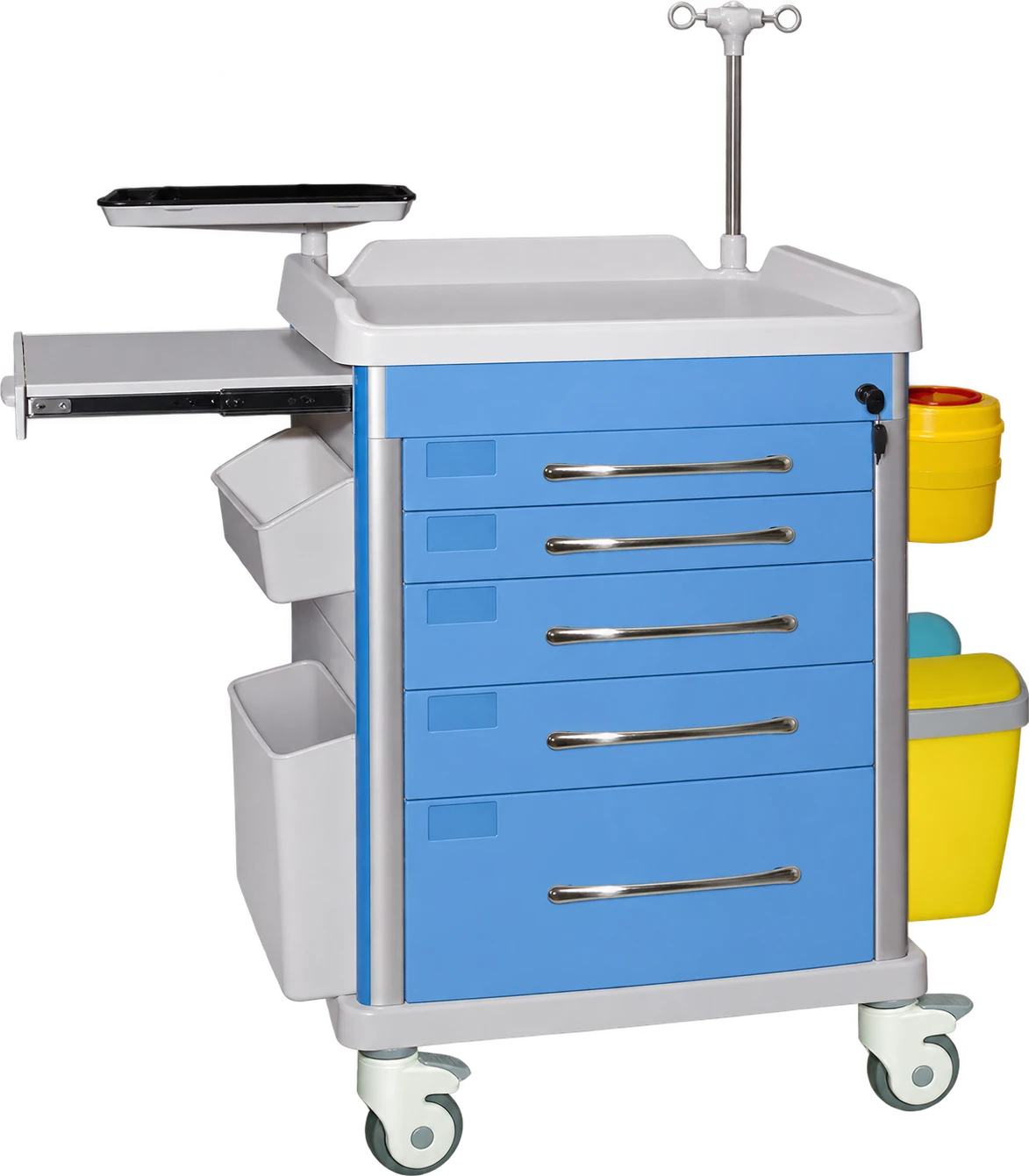 YC-P08 Five drawers with straight handles emergency cart